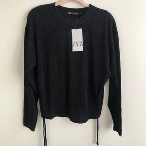 Zara Ruched Ribbed Top Full sleeve